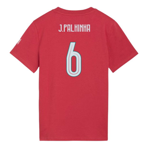 2026-2027 Portugal FtblCulture Tee (Red) - Kids (J.Palhinha 6)-SoccerKits Hub | Buy Soccer Jerseys Online